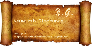 Neuwirth Giszmunda névjegykártya